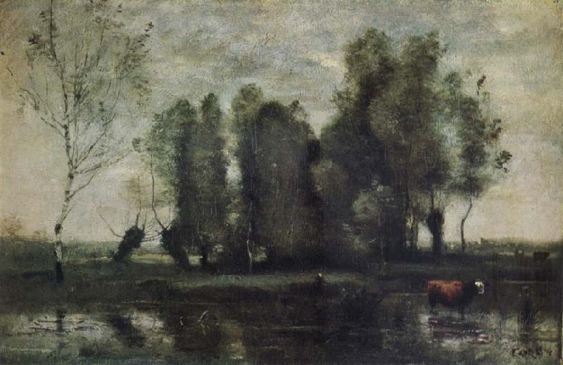 Jean Baptiste Camille  Corot Trees amidst the Marsh China oil painting art